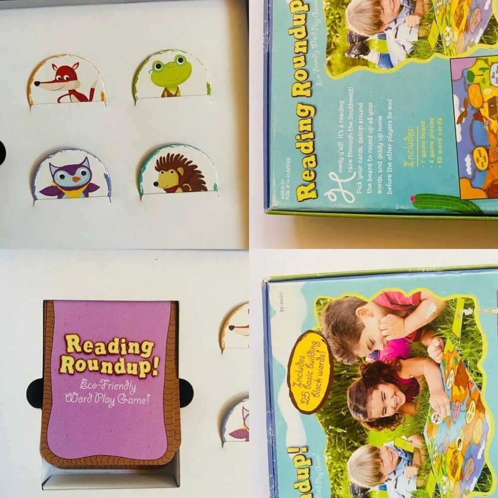 Reading Roundup! Eco Friendly Word Play Board Game Basic Building Block Words - Picture 3 of 11